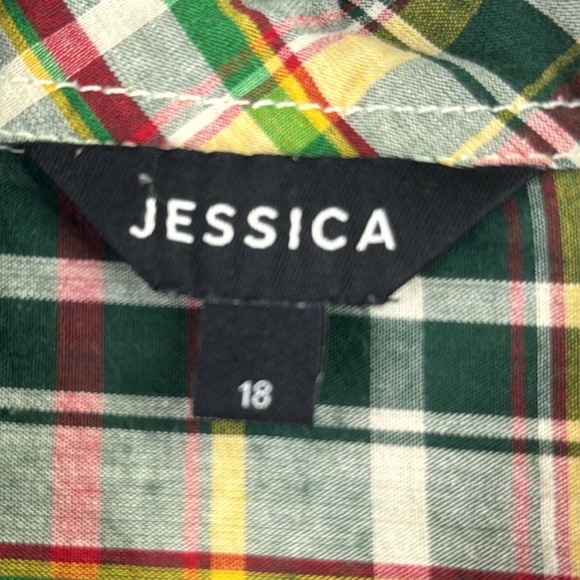 Vintage Jessica Green Plaid Casual Button Down Shirt - Picture 3 of 10